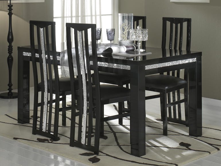 Eettafel 190 cm hoogglans zwart