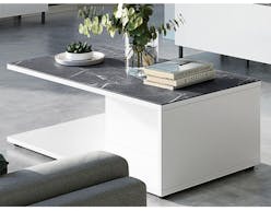 Table basse CALIFREE 109 cm marbre/blanc