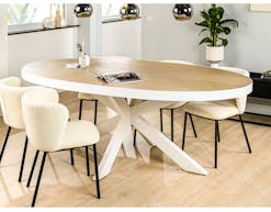Table repas ovale TOTARA 230 cm chêne/blanc