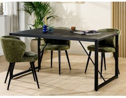 Table repas rectangulaire MACHICO 160 cm noir