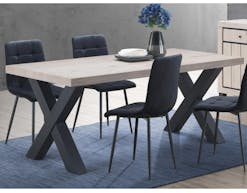 Table repas rectangulaire ARCHIMEDE 220 cm chêne naturel/noir