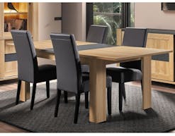 Table repas allongeable HERMIONE 170 > 220 cm chêne printemps/gris rocher