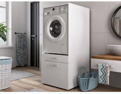 Meuble de rangement machine à laver WASHING 2 tiroirs blanc