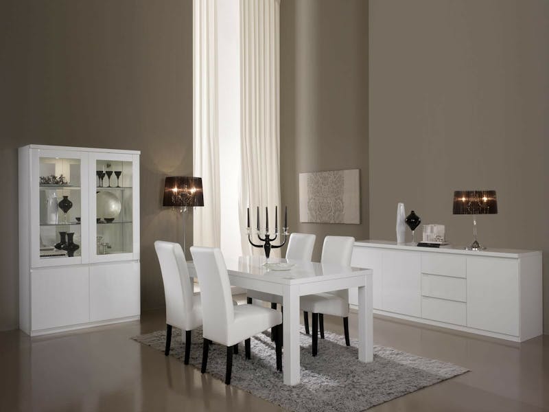 Raad eens Encommium focus Eetkamer ROMEO hoogglans wit met verlichting zonder stoelen