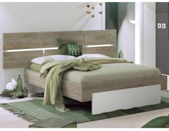 Bed PADEL 160x200 cm wit/endgrain eik 