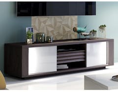 Tv-meubel ARISTOTE 180 cm wengé/hoogglans wit