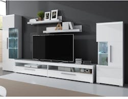 TV-meubelset INDIRA 01  4 deuren wit/hoogglans wit zonder led