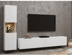 Tv-meubel set AVATAR 3 deuren wit met led
