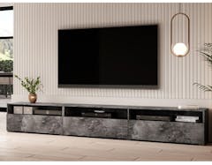 Tv-meubel BABEL II 3 deuren 3 vakken kleurrijke leisteen zonder salontafel