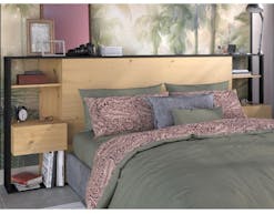 Tête de lit JAMIE avec tables de chevet 160 cm chêne artisan