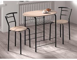 Set van tafel en stoelen AIDARA sonoma eik/zwart