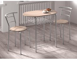 Set van tafel en stoelen AIDARA sonoma eik/grijs