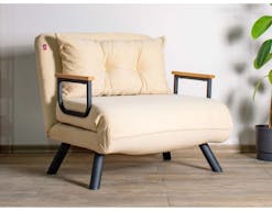 Converteerbare fauteuil SANDERO 1 plaats stof crème