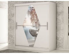 Armoire BOLIVAR 2 portes coulissantes 180 cm blanc