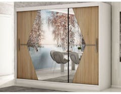 Armoire BOLIVAR 3 portes coulissantes 250 cm sonoma/blanc