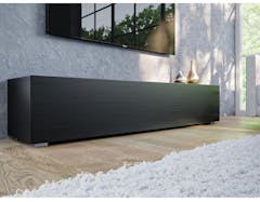 Tv-meubel KINGSTON 1 klapdeur 160 cm zwart eik