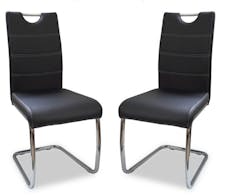 Lot de 4 chaises ELIA éco-cuir noir