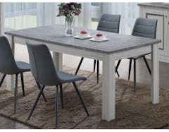 Eettafel EMMANUEL 190 cm grijze eik/beton zonder verlengstuk