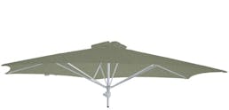 Umbrosa Paraflex parasol hexagonal 300 cm sans bras sunbrella almond