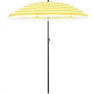 Stokparasol - Ø 160 cm - achthoekig - kantelbaar - met draagtas - geel/wit