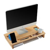 Rehausseur d'écran - pour pc ou laptop - 60x8,7x30 cm - bambou