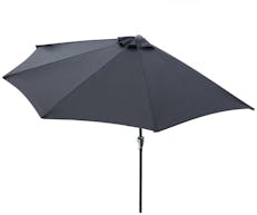 Halfronde parasol - Ø 300 cm - voor balkon of terras - zwart